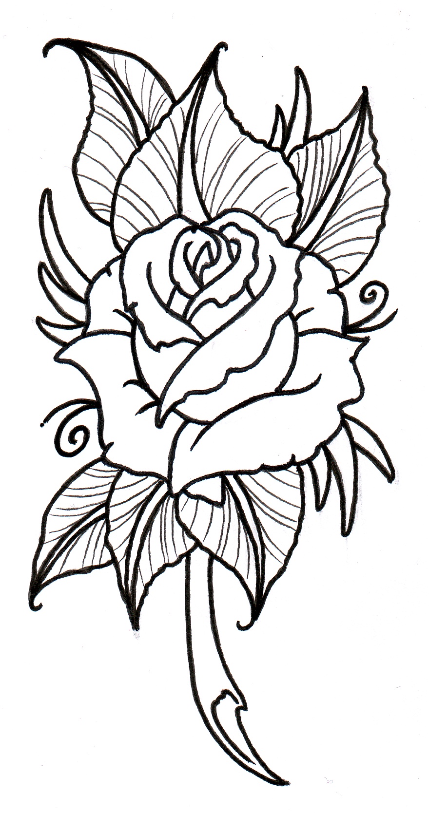 Detail Blackwork Tattoo Flower Nomer 23