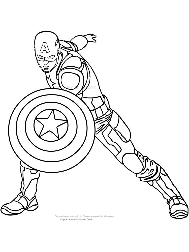 Gambar Captain America Untuk Mewarnai - KibrisPDR