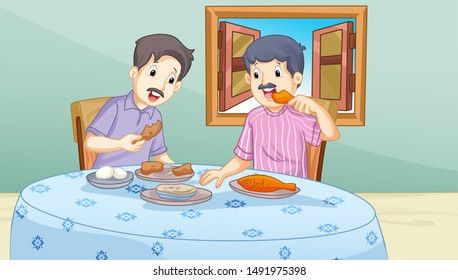 Detail Gambar Cartoon Sedang Makan Nomer 8