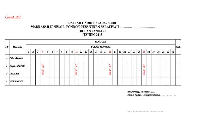 Detail Gambar Caver Daftar Hadir Guru Nomer 13