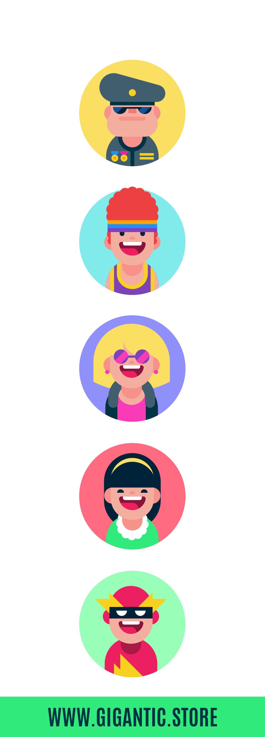 Detail Flat Design Avatar Nomer 21