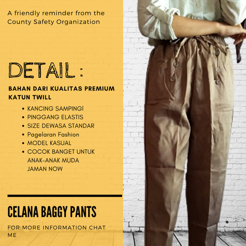 Detail Gambar Celana Baggy Pants Warna Army Nomer 47