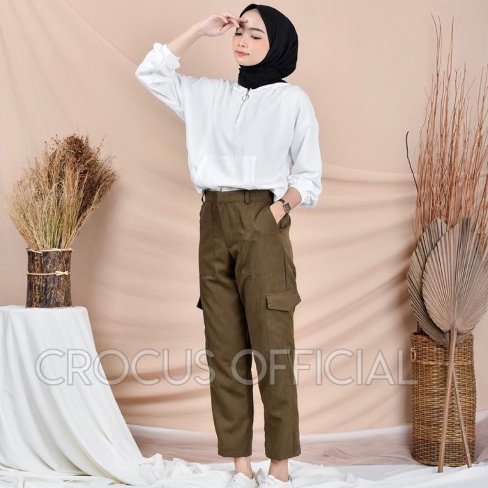 Detail Gambar Celana Baggy Pants Warna Army Nomer 50