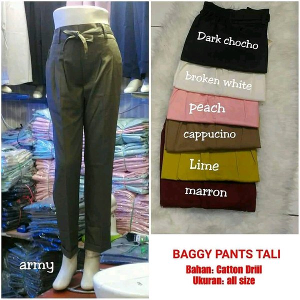 Detail Gambar Celana Baggy Pants Warna Army Nomer 52