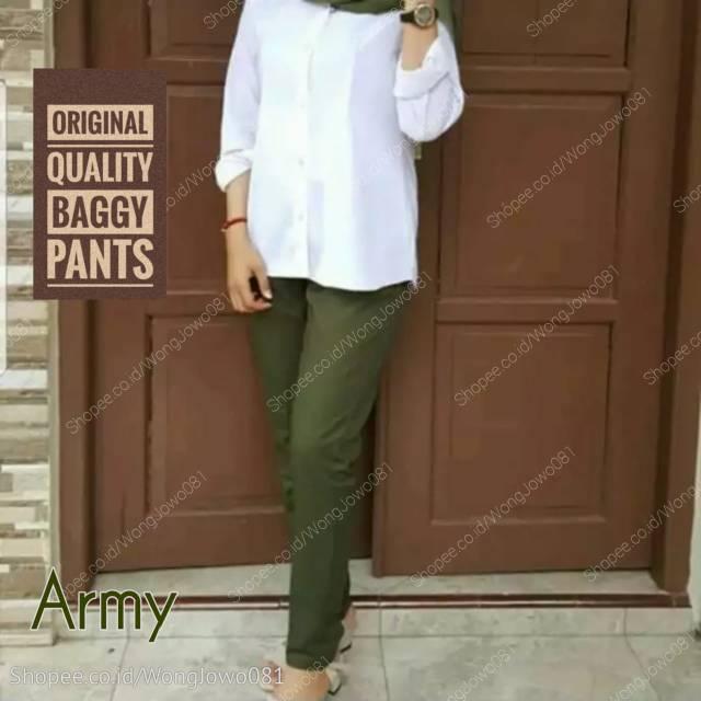 Detail Gambar Celana Baggy Pants Warna Army Nomer 55