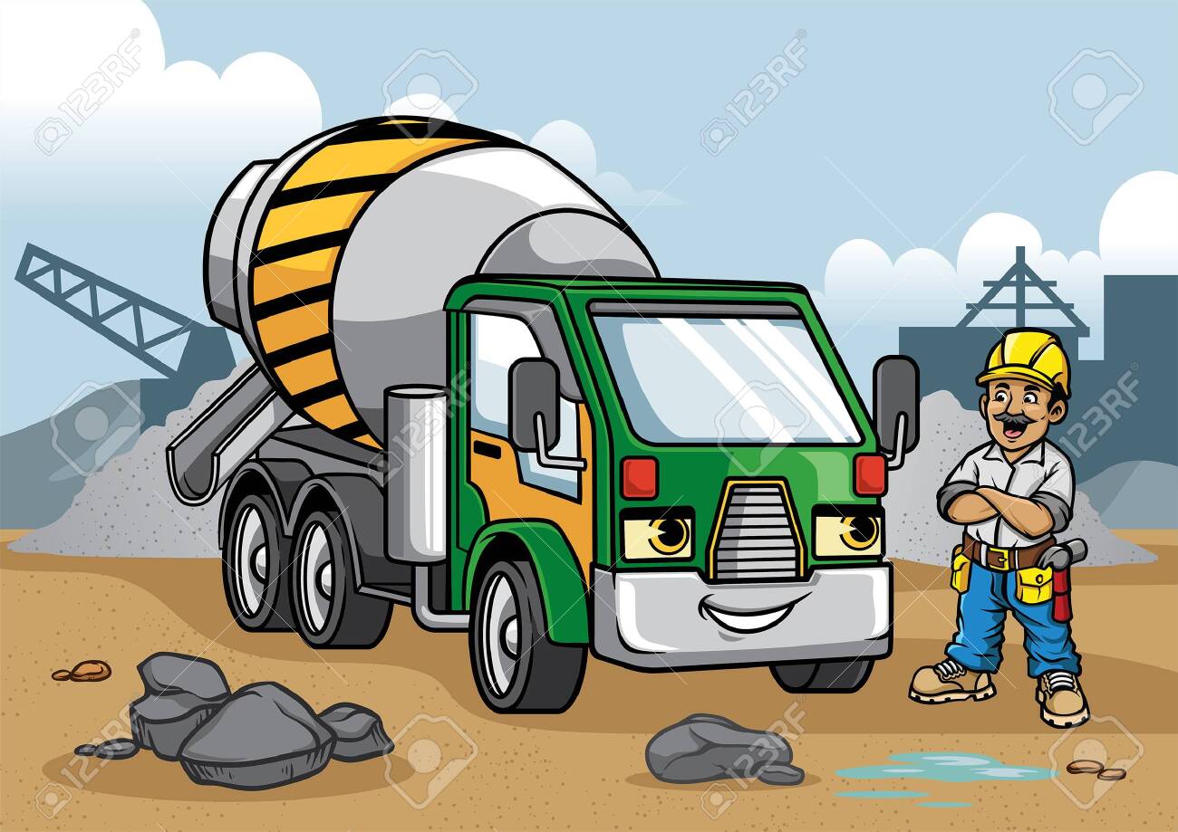 Detail Gambar Cement Truck Cartoon Nomer 18