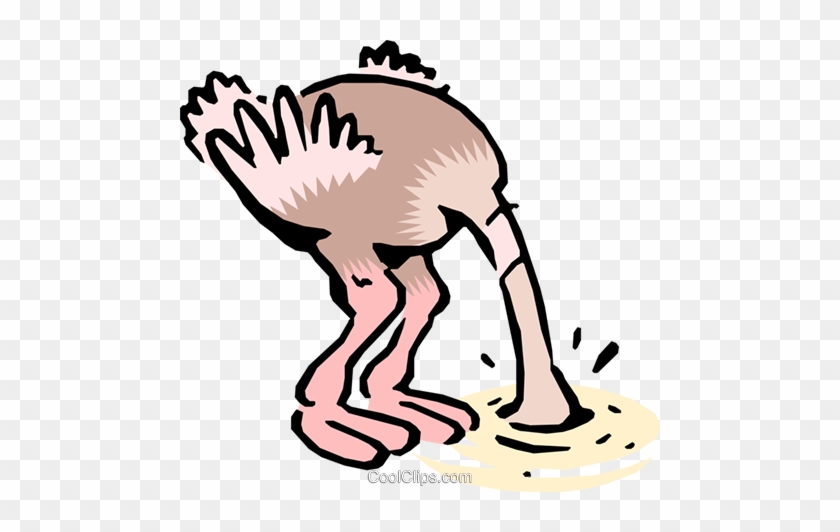 Cartoon Ostrich Head In Sand - KibrisPDR