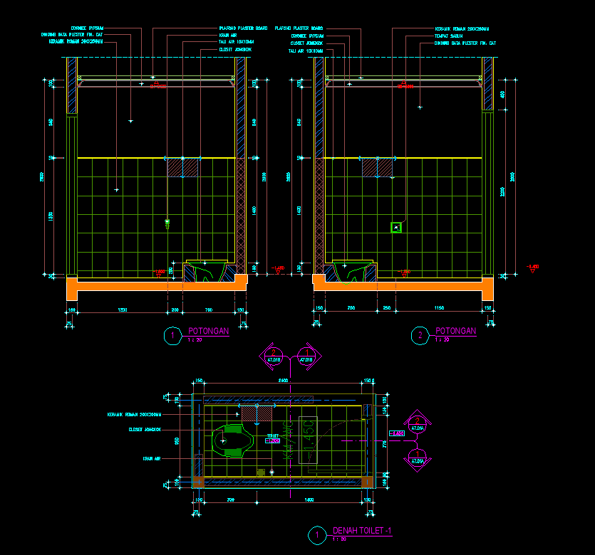 Detail Gambar Closet Jongkok Autocad Nomer 5