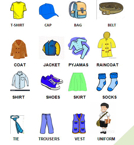 Detail Gambar Clothes Bahasa Inggris Nomer 11