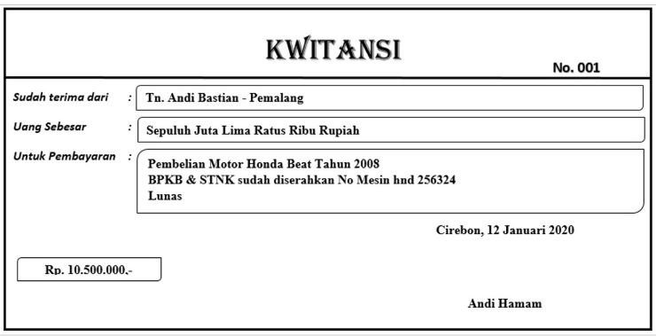 Detail Gambar Contoh Kwitansi Nomer 10