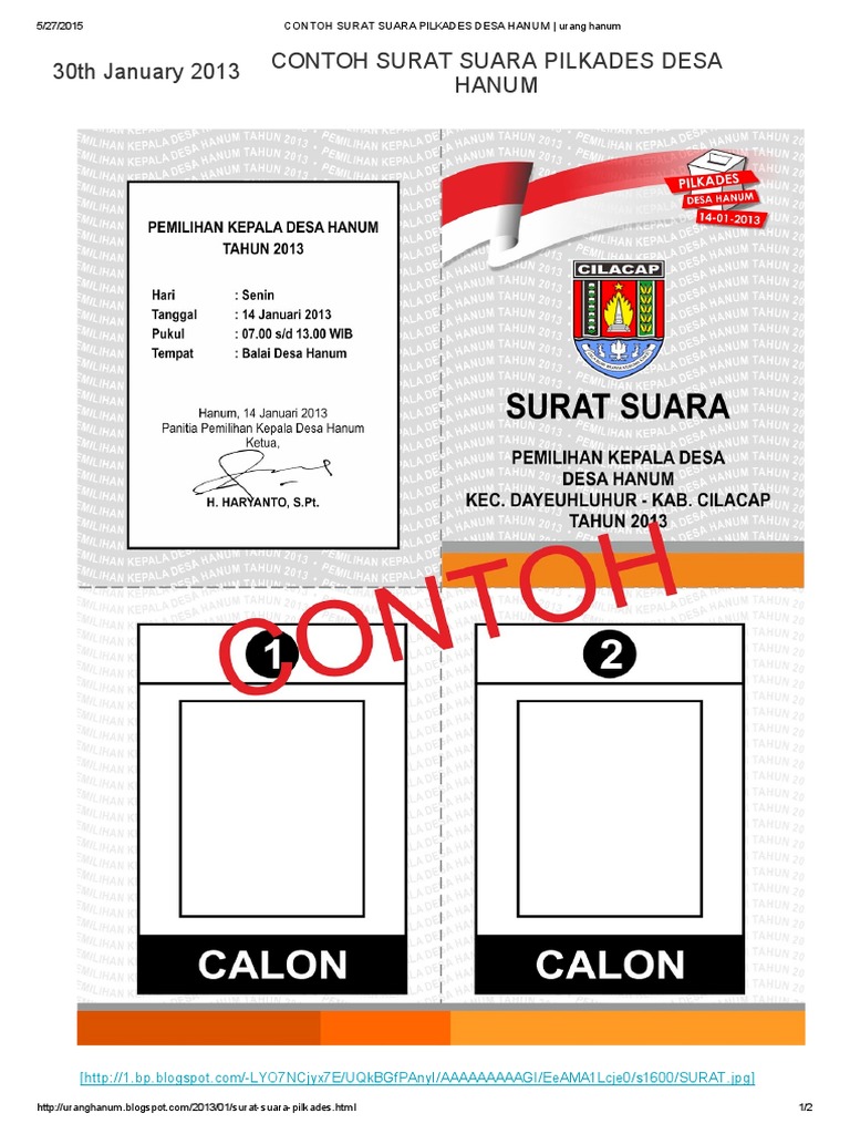 Detail Gambar Contoh Surat Suara Nomer 31