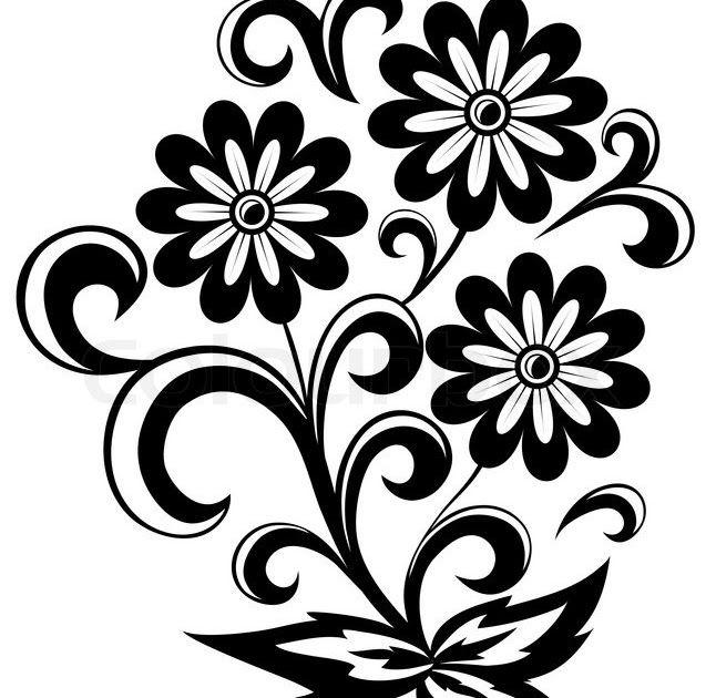 Detail Gambar Corak Bunga Hitam Putih Nomer 14
