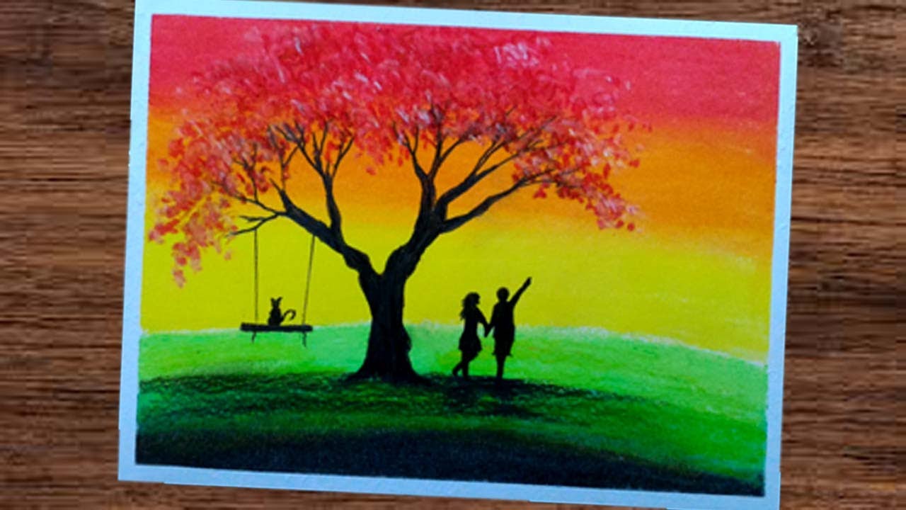 Detail Gambar Crayon Pemandangan Nomer 2