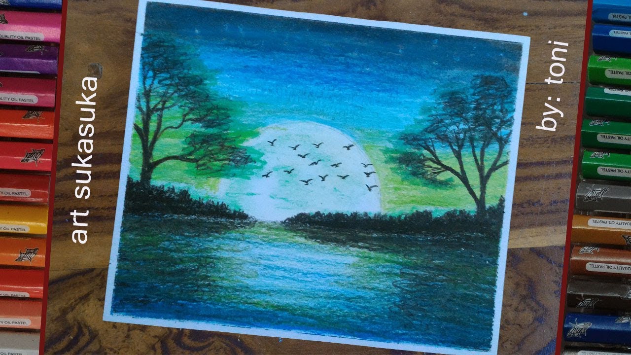 Detail Gambar Crayon Pemandangan Nomer 19