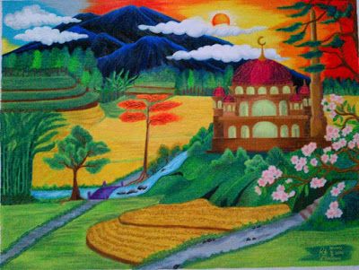 Detail Gambar Crayon Pemandangan Nomer 23