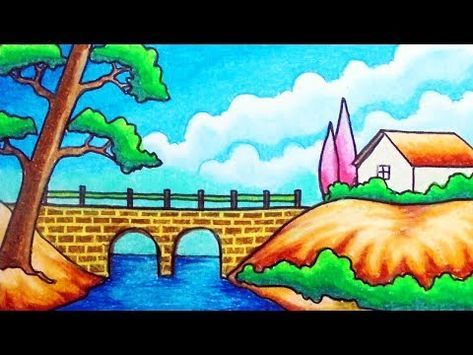 Detail Gambar Crayon Pemandangan Nomer 26