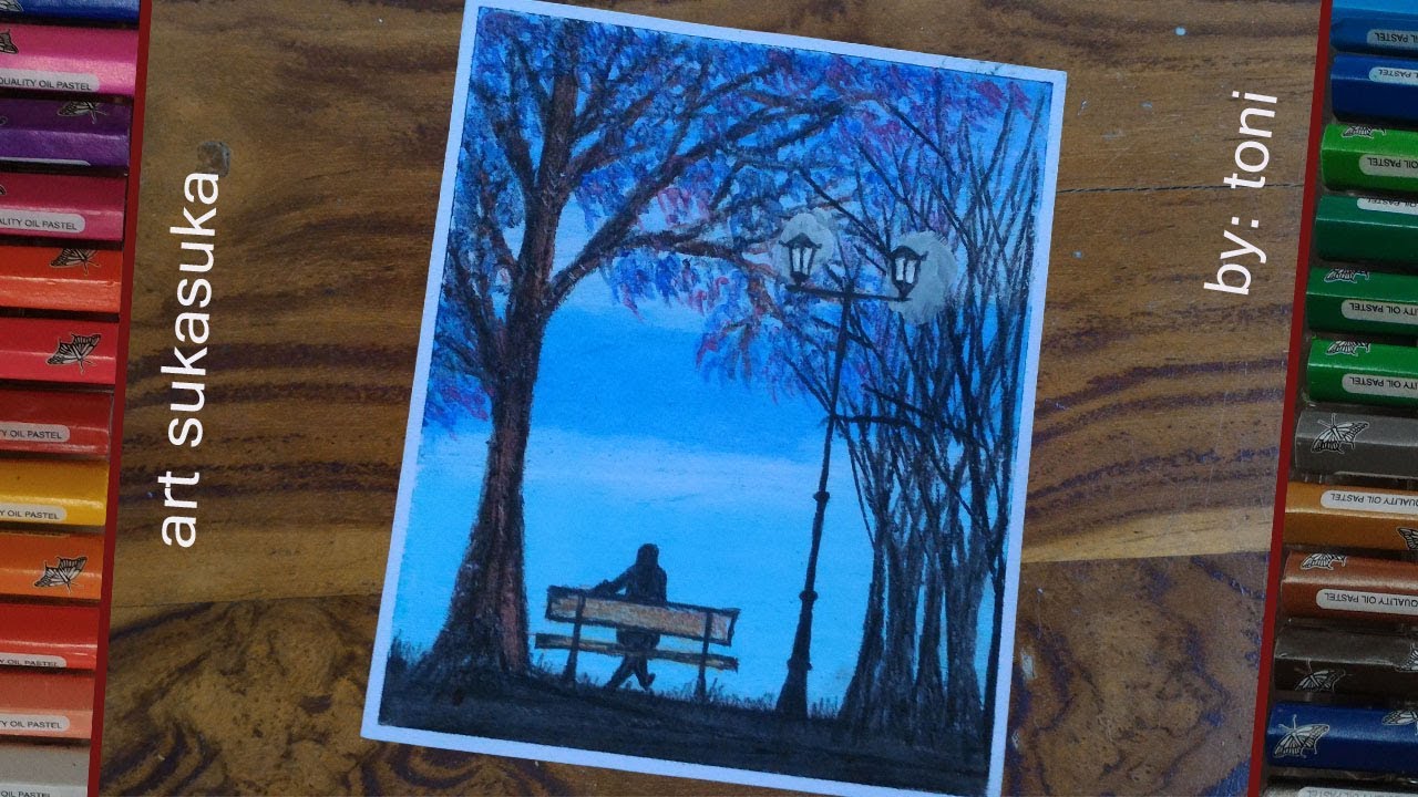 Detail Gambar Crayon Pemandangan Nomer 29