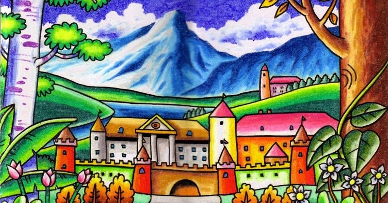 Detail Gambar Crayon Pemandangan Nomer 34