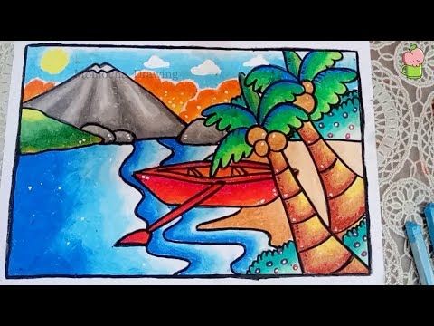 Detail Gambar Crayon Pemandangan Nomer 36