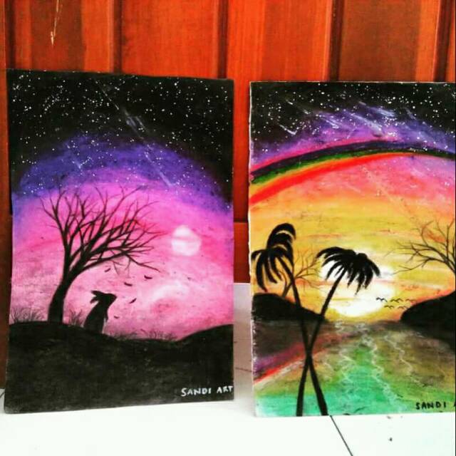Detail Gambar Crayon Pemandangan Nomer 40