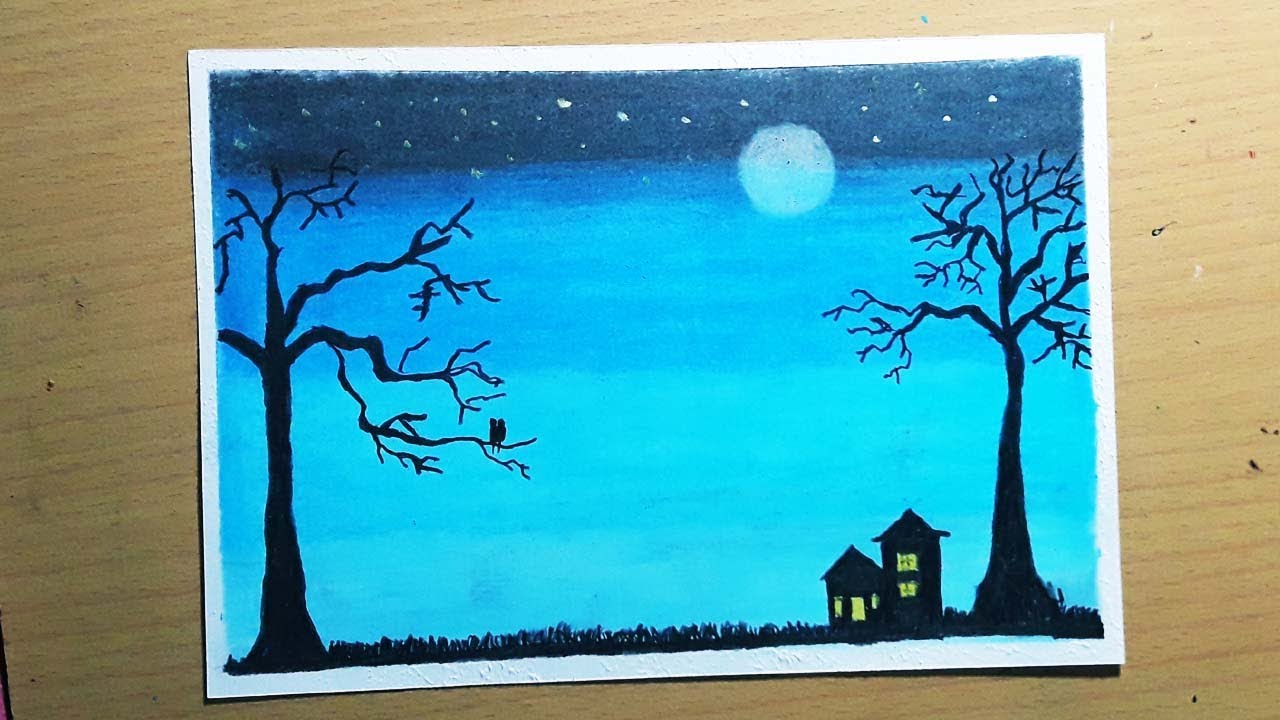 Detail Gambar Crayon Pemandangan Nomer 46