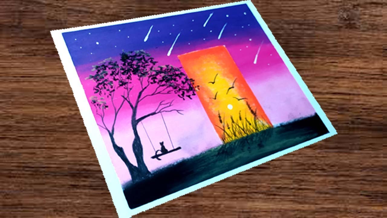 Detail Gambar Crayon Pemandangan Nomer 47