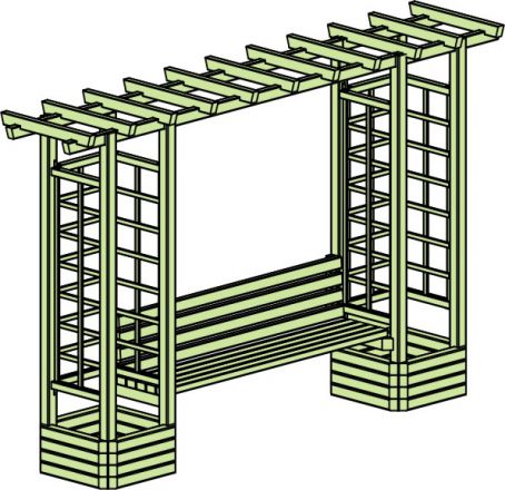 Detail Pergola Mit Sitzbank Nomer 4