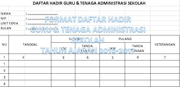 Detail Gambar Daftar Hadir Guru Nomer 3