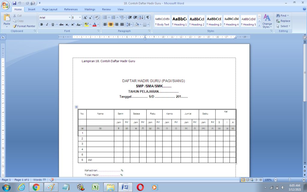 Detail Gambar Daftar Hadir Guru Nomer 4