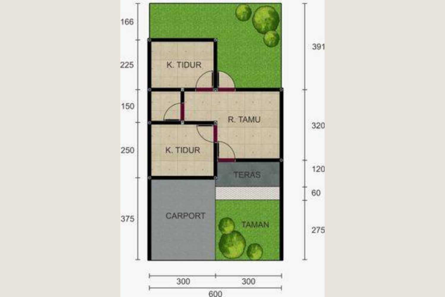 Detail Gambar Dan Denah Rumah Type 36 2 Kamar Nomer 15