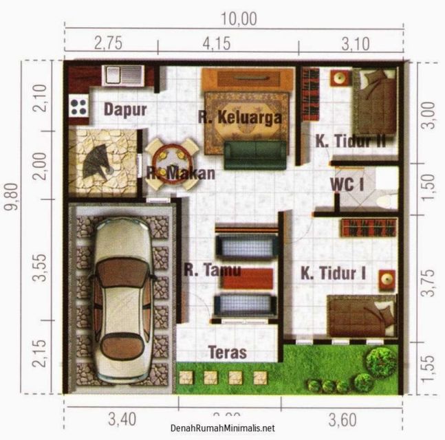 Detail Gambar Dan Denah Rumah Type 36 2 Kamar Nomer 3