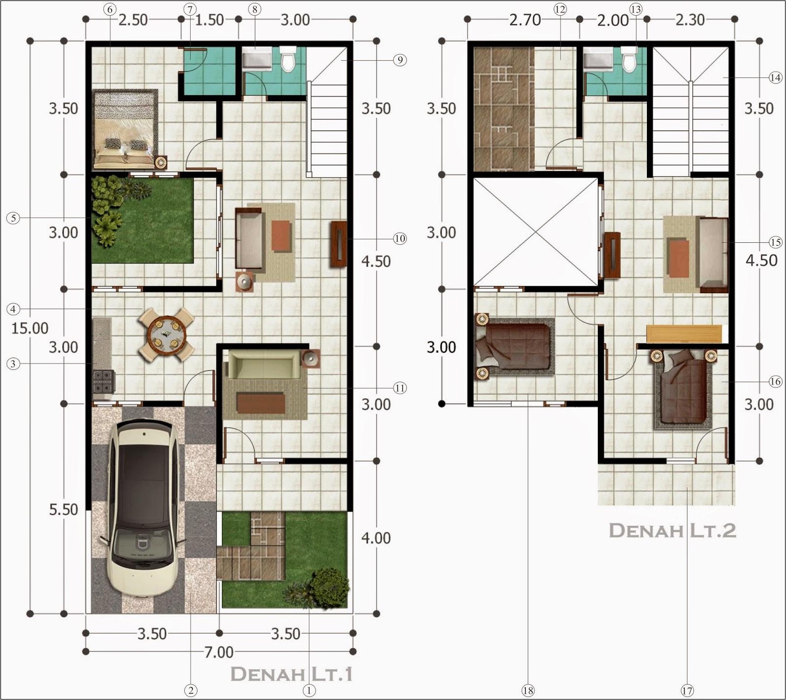 Detail Gambar Dan Denah Rumah Type 70 Nomer 24