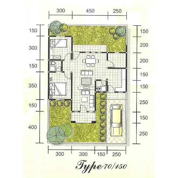 Detail Gambar Dan Denah Rumah Type 70 Nomer 26