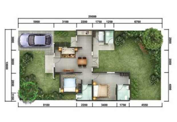 Detail Gambar Dan Denah Rumah Type 70 Nomer 27