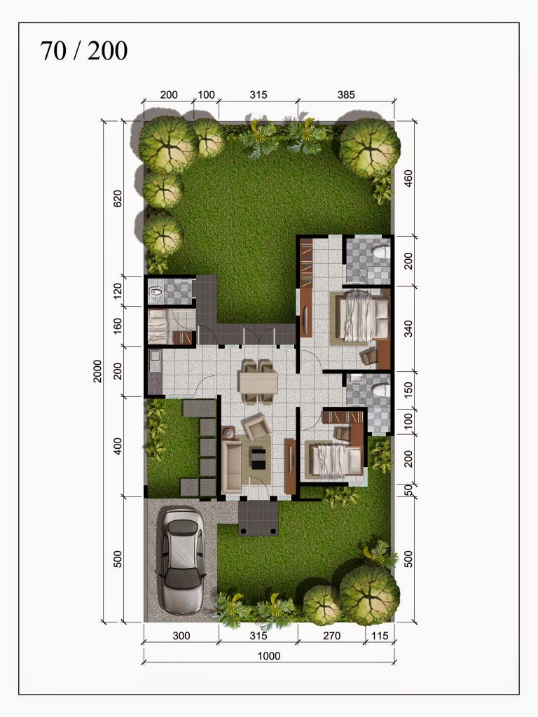 Detail Gambar Dan Denah Rumah Type 70 Nomer 33