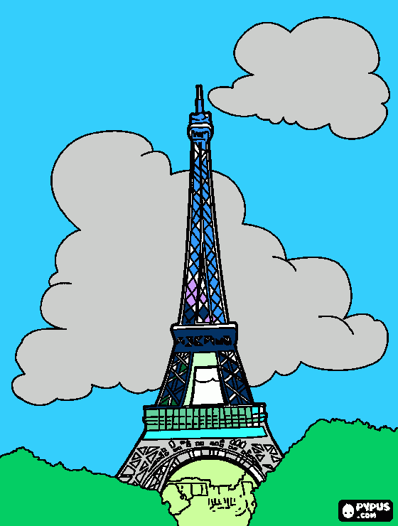 Detail Torre Eiffel Para Colorir Nomer 23