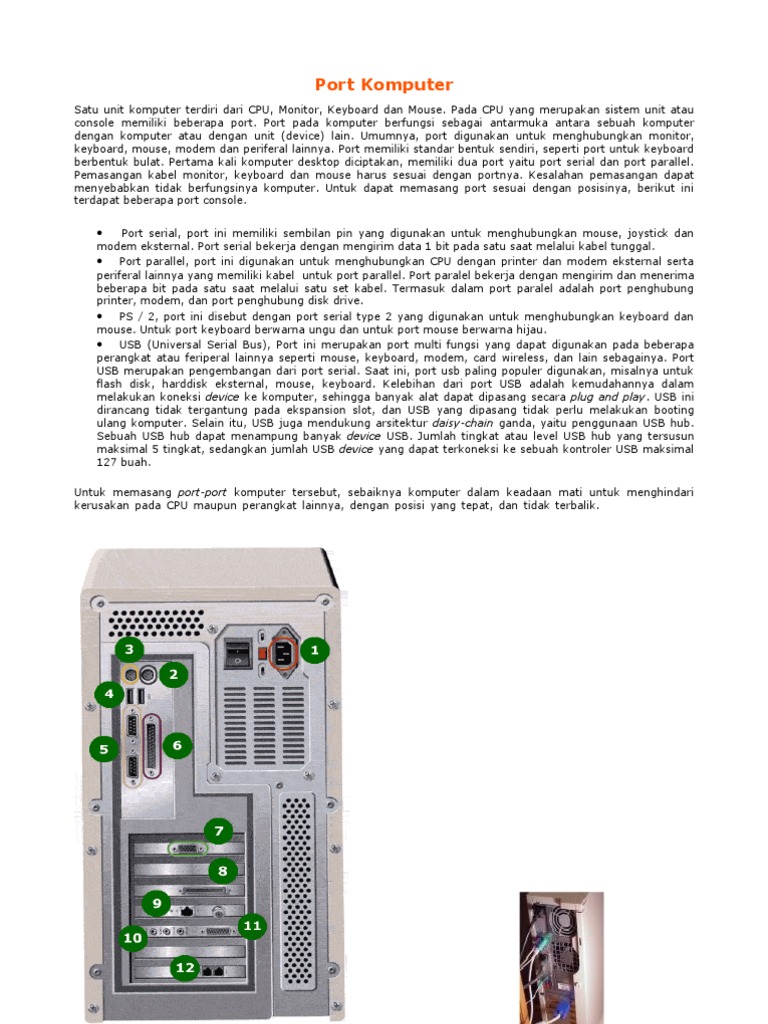 Detail Gambar Dan Ketereangan Port Port Pada Cpu Nomer 30