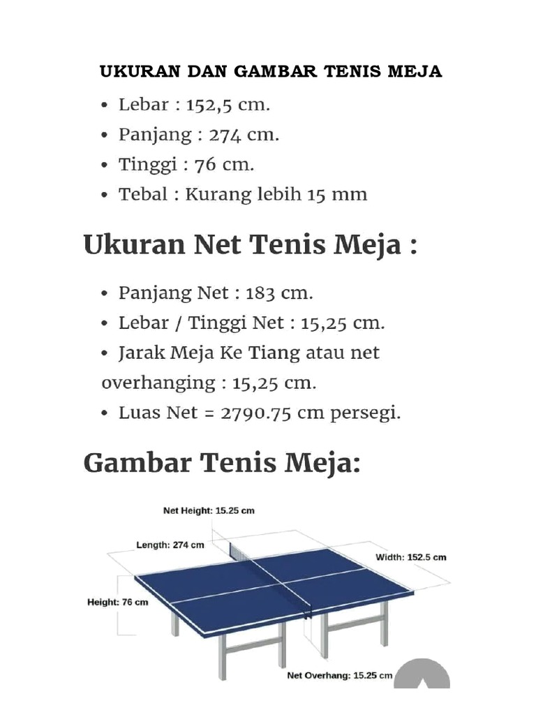 Detail Gambar Dan Ukuran Tenis Meja Nomer 44