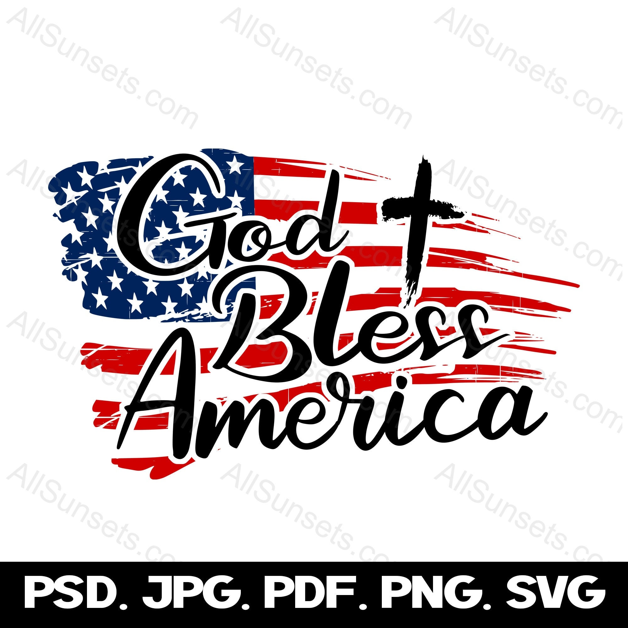 Detail God Bless America Logo Nomer 2