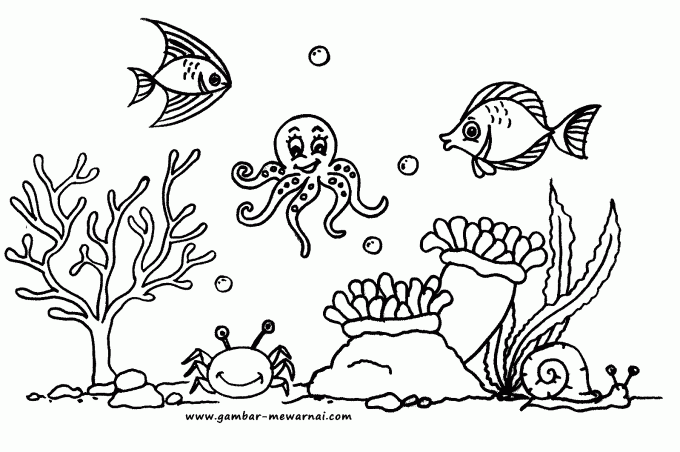 Detail Gambar Dasar Laut Hitam Putih Nomer 27
