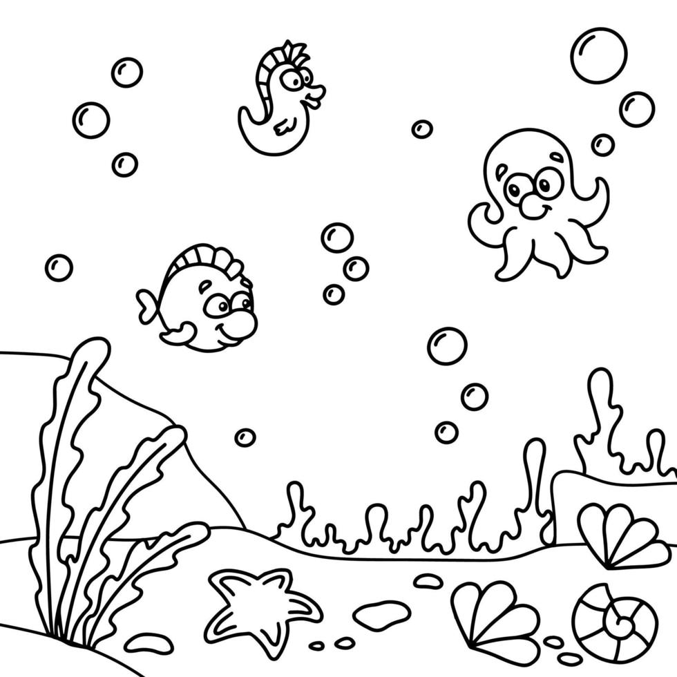 Detail Gambar Dasar Laut Hitam Putih Nomer 28