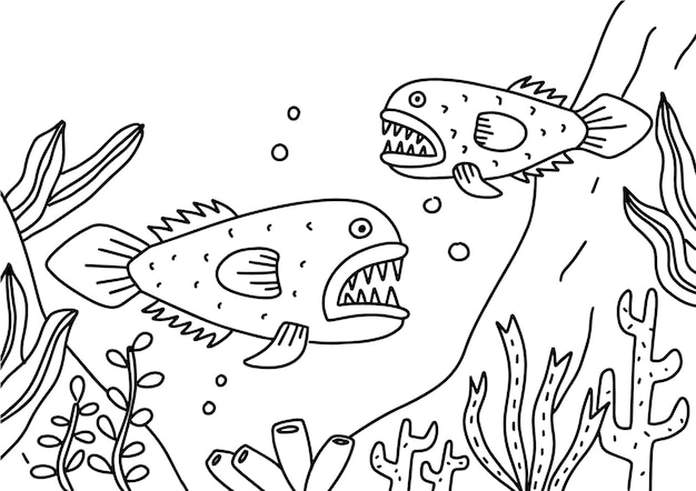 Detail Gambar Dasar Laut Hitam Putih Nomer 30