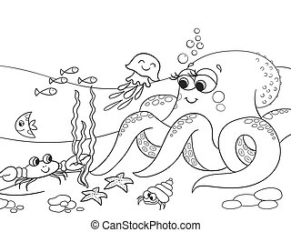 Detail Gambar Dasar Laut Hitam Putih Nomer 40
