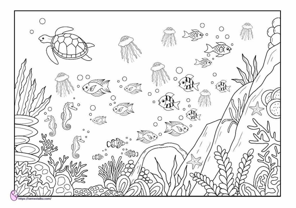 Detail Gambar Dasar Laut Hitam Putih Nomer 7