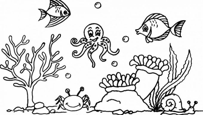 Detail Gambar Dasar Laut Hitam Putih Nomer 9