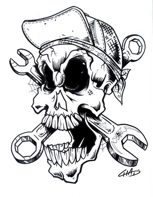 Detail Totenkopf Tattoo Zeichnung Nomer 4