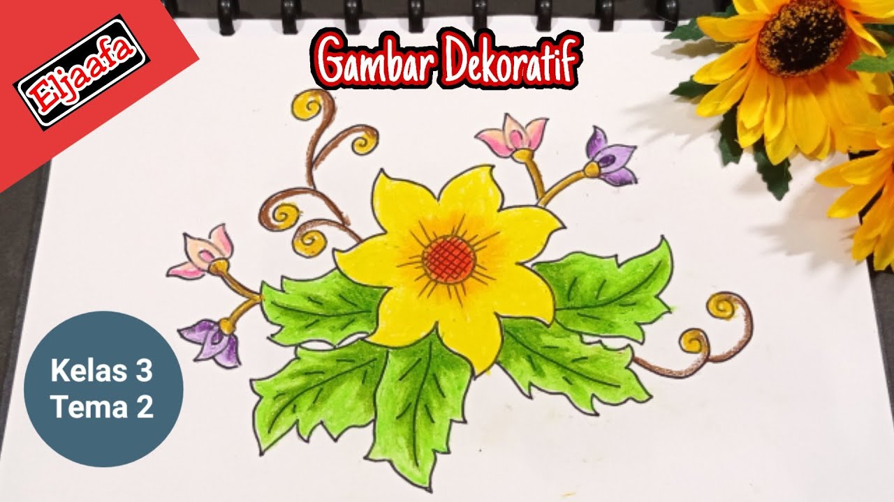 Detail Gambar Dekoratif Motif Bunga Matahari Nomer 18