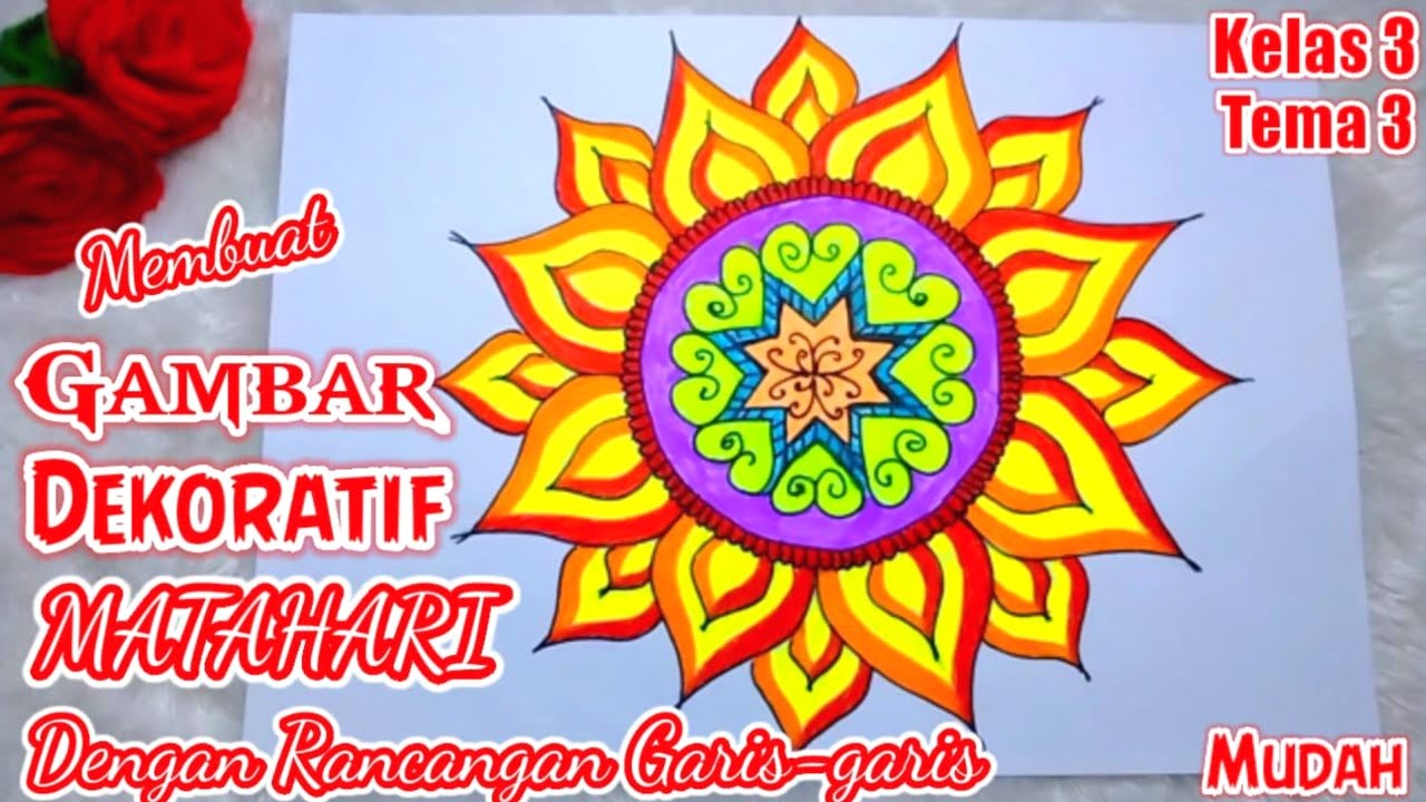 Detail Gambar Dekoratif Motif Bunga Matahari Nomer 19