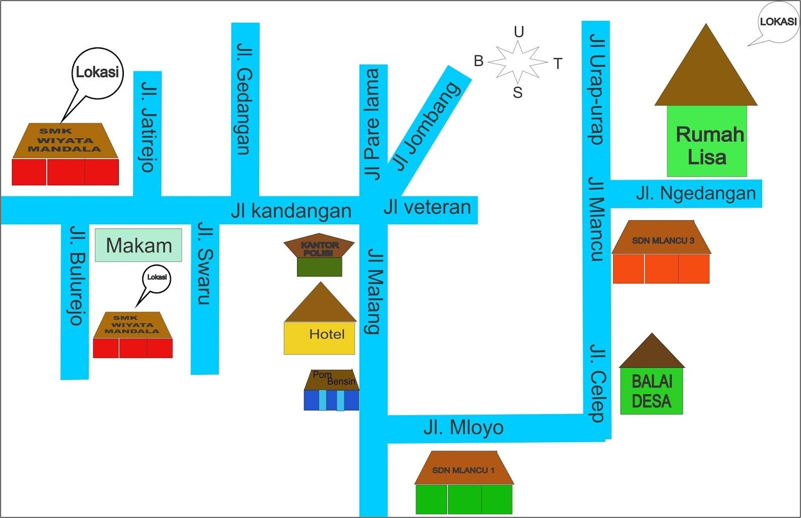 Detail Gambar Denah Dari Rumah Ke Sekolah Nomer 3