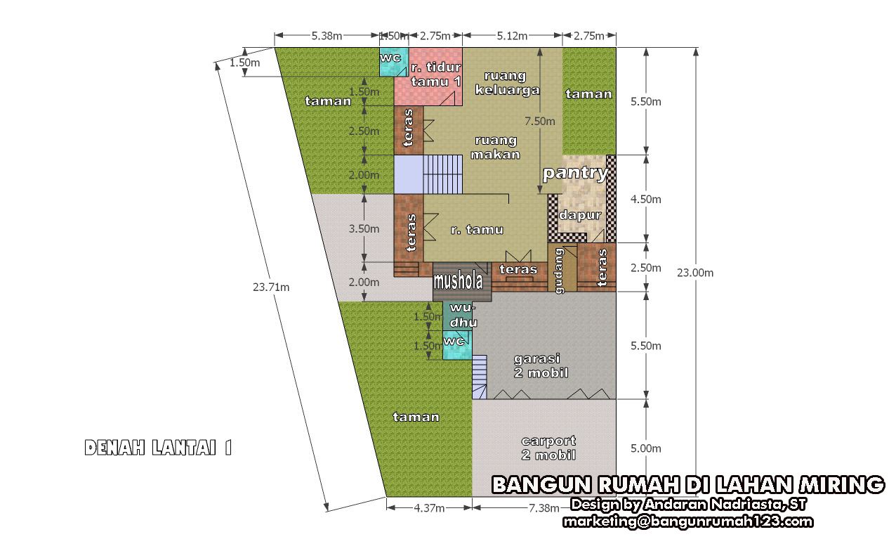 Detail Gambar Denah Di Tanah Yang Tidak Simetris Nomer 6